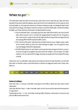 example page 1 from our offline Travel Guide for Somalia