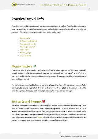 example page 4 from our offline Travel Guide for Syria