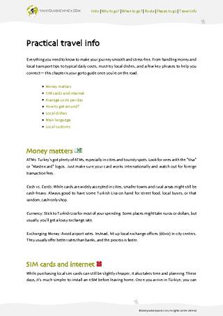 example page 4 from our offline Travel Guide for Türkiye