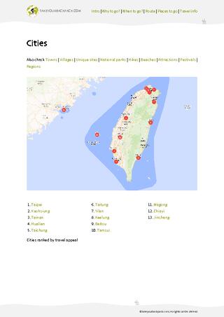 example page 3 from our offline Travel Guide for Taiwan