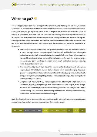 example page 1 from our offline Travel Guide for Tanzania