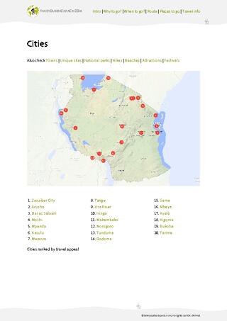 example page 3 from our offline Travel Guide for Tanzania
