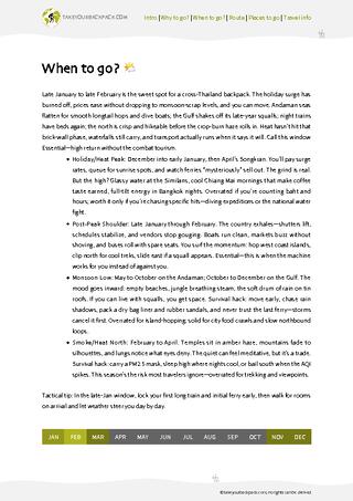 example page 1 from our offline Travel Guide for Thailand