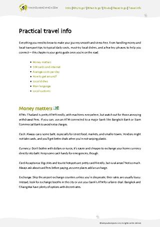 example page 4 from our offline Travel Guide for Thailand