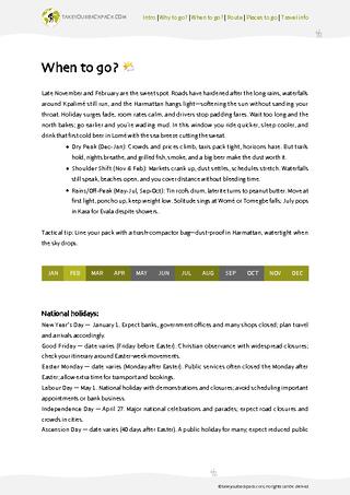 example page 1 from our offline Travel Guide for Togo