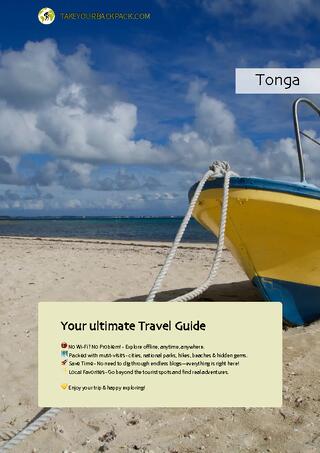 example page 0 from our offline Travel Guide for Tonga