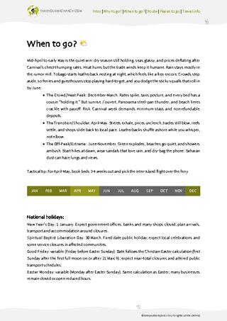 example page 1 from our offline Travel Guide for Trinidad and Tobago