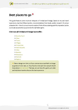 example page 2 from our offline Travel Guide for Trinidad and Tobago