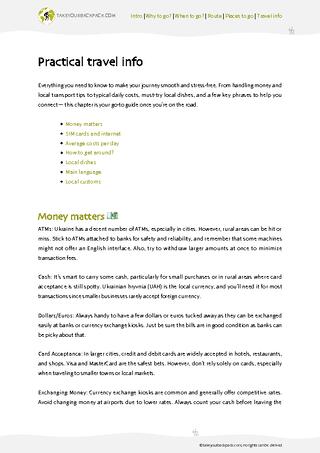 example page 4 from our offline Travel Guide for Ukraine