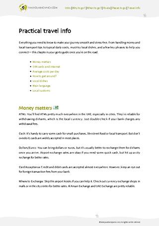 example page 4 from our offline Travel Guide for United Arab Emirates