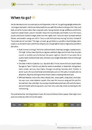 example page 1 from our offline Travel Guide for United Kingdom
