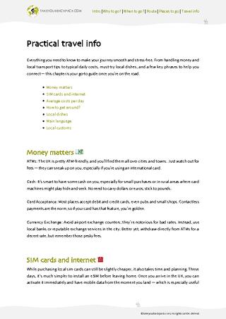 example page 4 from our offline Travel Guide for United Kingdom