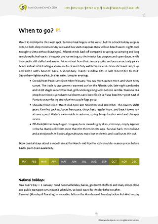 example page 1 from our offline Travel Guide for Uruguay
