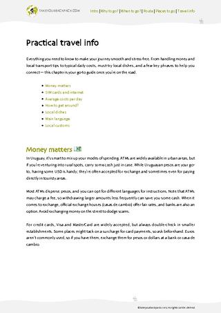 example page 4 from our offline Travel Guide for Uruguay