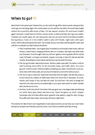 example page 1 from our offline Travel Guide for Vietnam