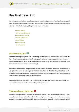 example page 4 from our offline Travel Guide for Vietnam