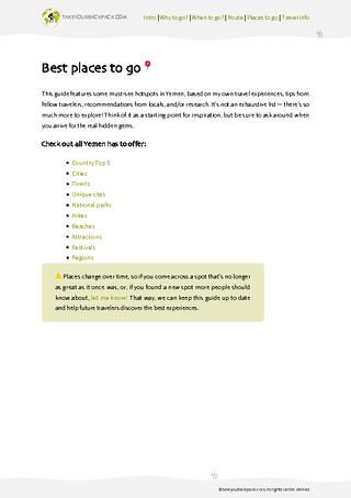 example page 2 from our offline Travel Guide for Yemen