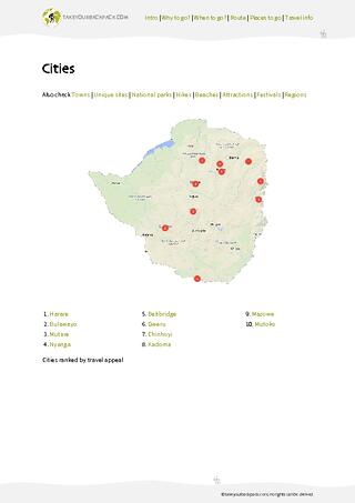 example page 3 from our offline Travel Guide for Zimbabwe