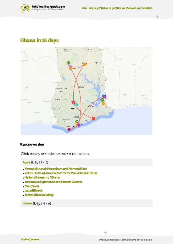 example page 4 from our offline Travel Guide for Ghana