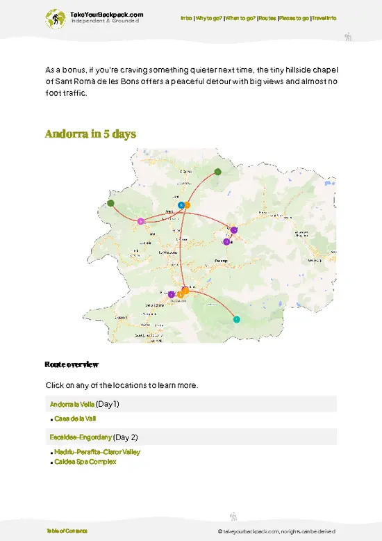 example page 4 from our offline Travel Guide for Andorra