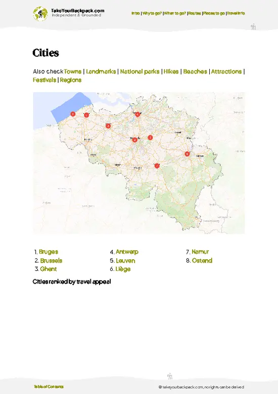 example page 6 from our offline Travel Guide for Belgium