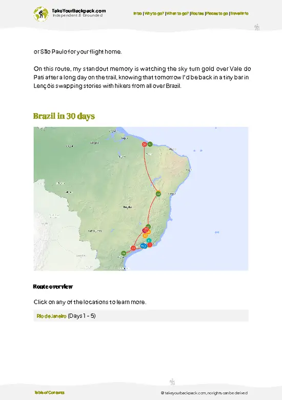example page 4 from our offline Travel Guide for Brazil