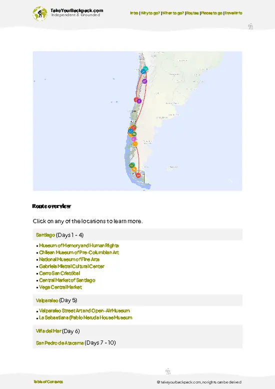example page 4 from our offline Travel Guide for Chile