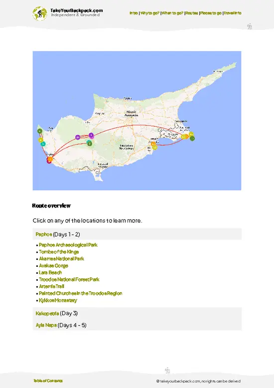example page 4 from our offline Travel Guide for Cyprus
