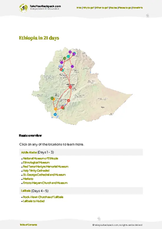 example page 4 from our offline Travel Guide for Ethiopia