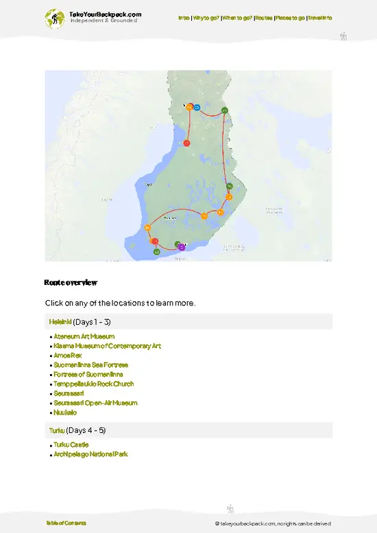 example page 4 from our offline Travel Guide for Finland