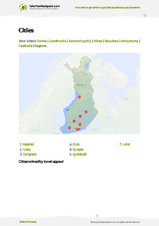 example page 6 from our offline Travel Guide for Finland