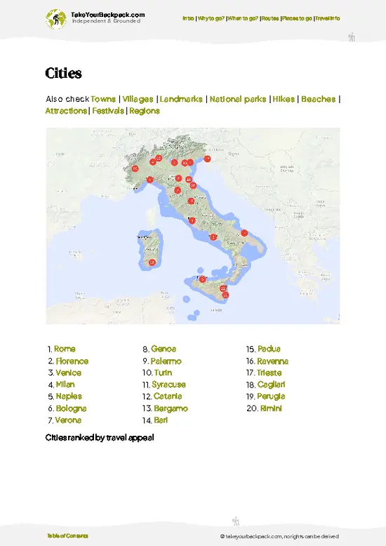 example page 6 from our offline Travel Guide for Italy