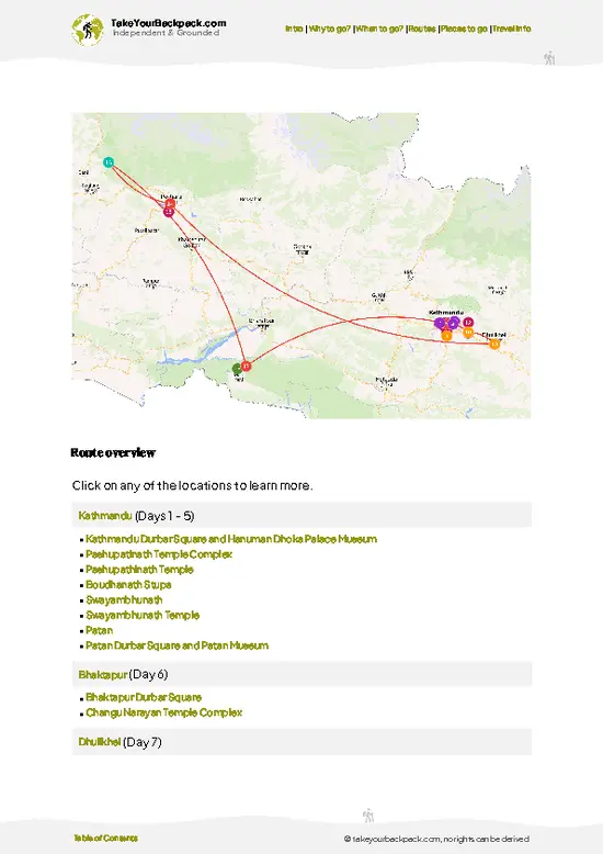 example page 4 from our offline Travel Guide for Nepal