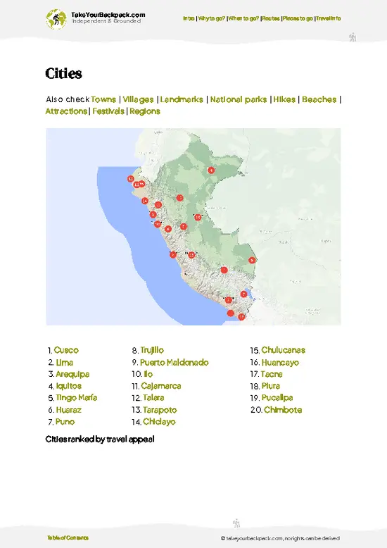 example page 6 from our offline Travel Guide for Peru