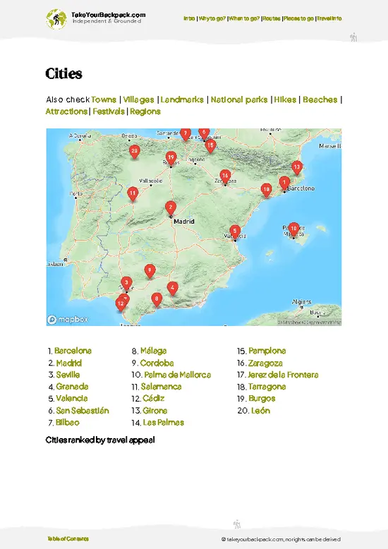 example page 6 from our offline Travel Guide for Spain