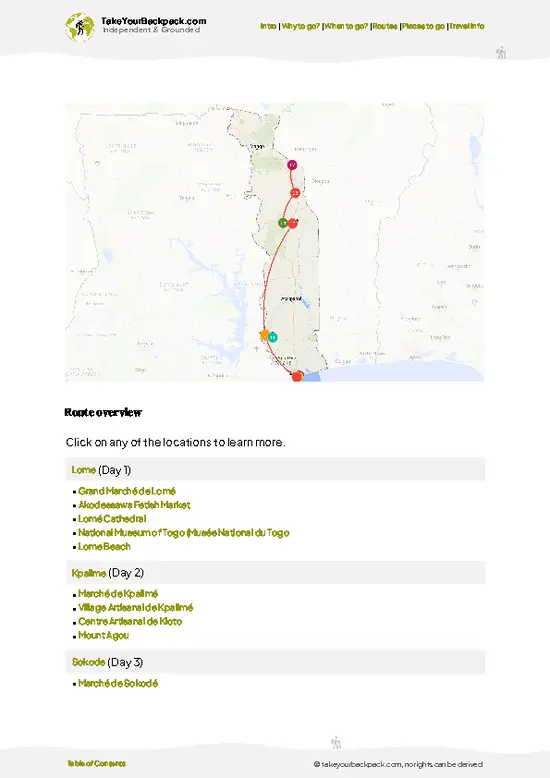 example page 4 from our offline Travel Guide for Togo