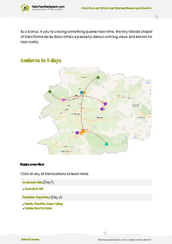 example page 4 from our offline Travel Guide for Andorra
