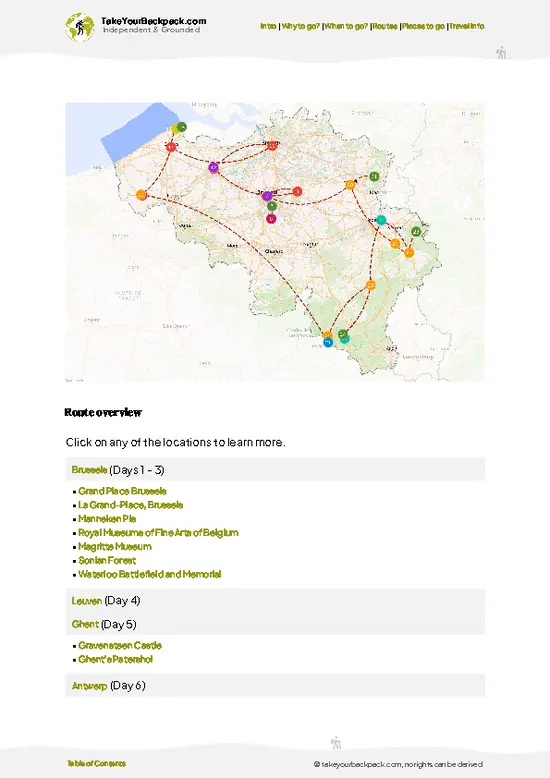 example page 4 from our offline Travel Guide for Belgium