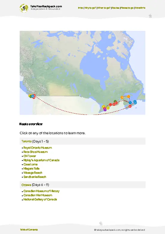 example page 4 from our offline Travel Guide for Canada