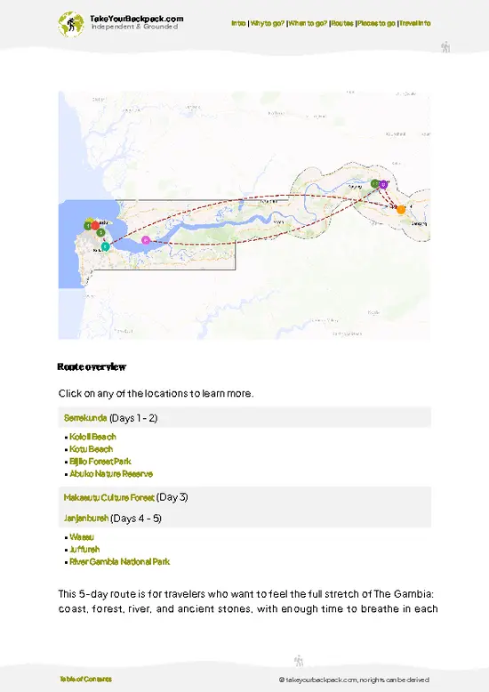 example page 4 from our offline Travel Guide for Gambia