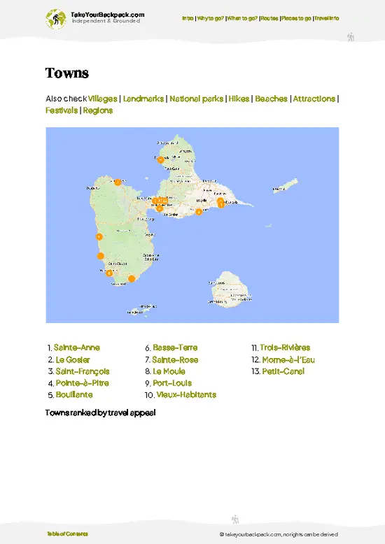 example page 6 from our offline Travel Guide for Guadeloupe