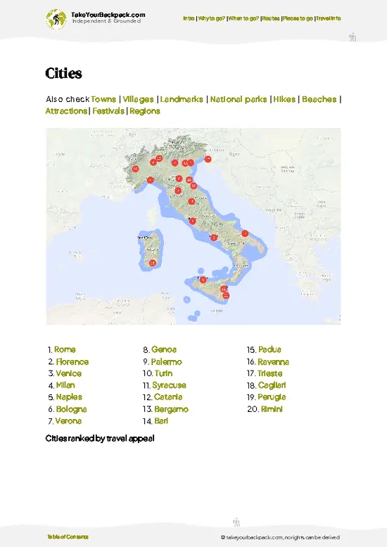 example page 6 from our offline Travel Guide for Italy