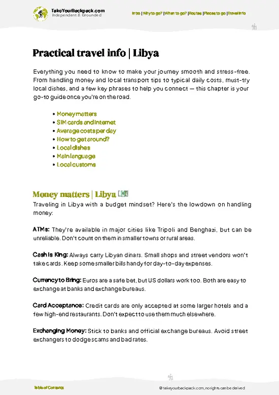 example page 7 from our offline Travel Guide for Libya