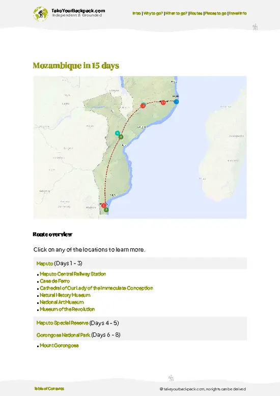 example page 4 from our offline Travel Guide for Mozambique