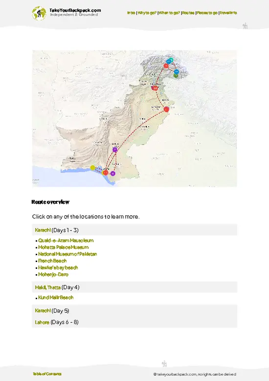 example page 4 from our offline Travel Guide for Pakistan