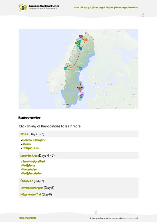 example page 4 from our offline Travel Guide for Sweden