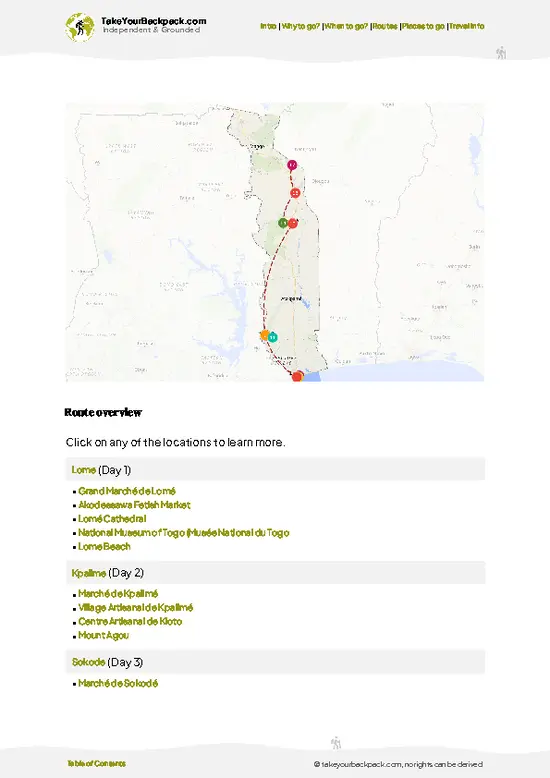 example page 4 from our offline Travel Guide for Togo