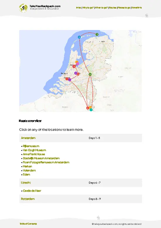 example page 4 from our offline Travel Guide for Netherlands