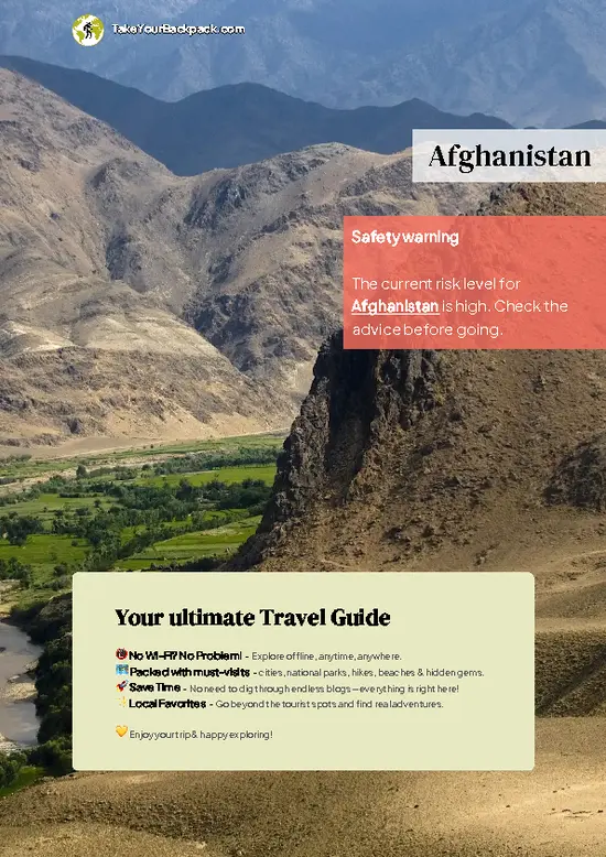 example page 0 from our offline Travel Guide for Afghanistan