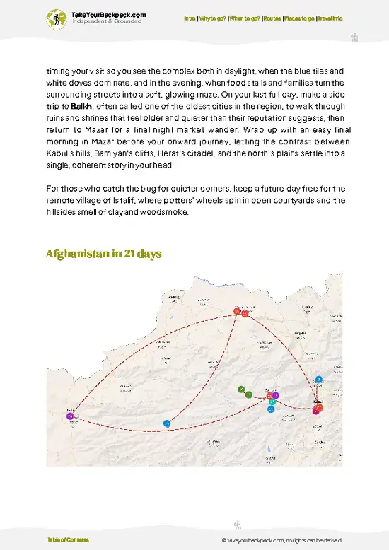 example page 4 from our offline Travel Guide for Afghanistan